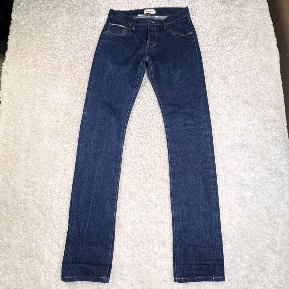 Taylor Stitch Jeans Slim Fit Button Fly Blue Denim Straight Leg White Oak 29X34